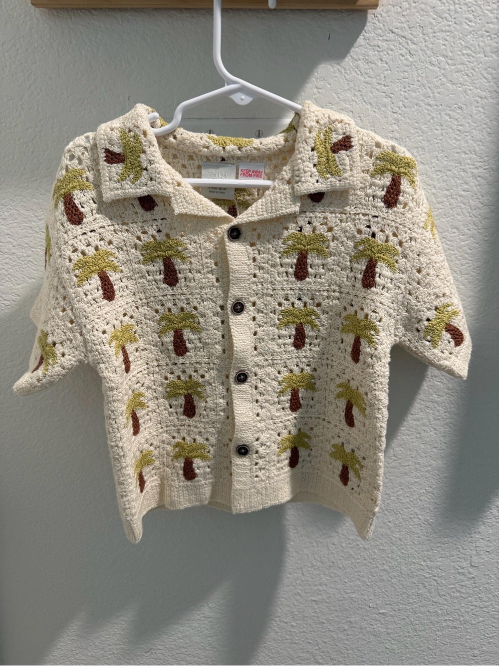 NWT Zara Palm Crochet Top - Picture 3 of 10